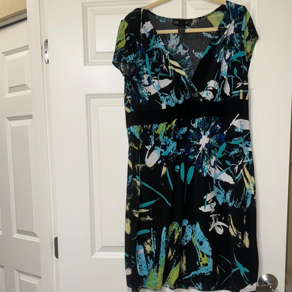 Lane Bryant Blue and White V-Neck Sundress